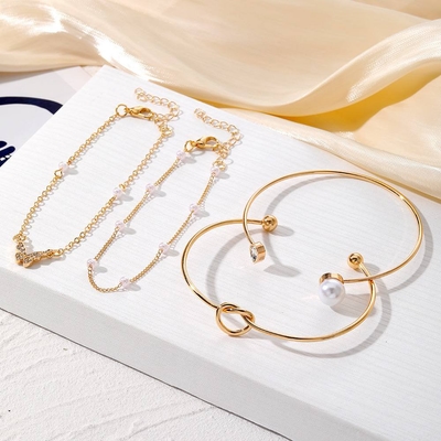 4Pcs Golden Butterfly Bracelet set_img_1