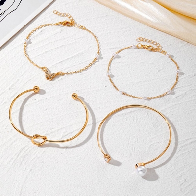 4Pcs Golden Butterfly Bracelet set_img_3