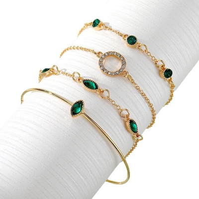 4Pcs Green stone Bracelet Set_img_2