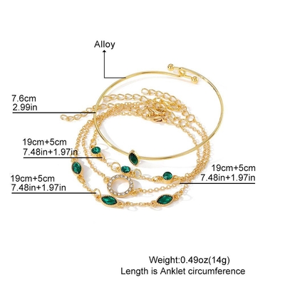 4Pcs Green stone Bracelet Set_img_4