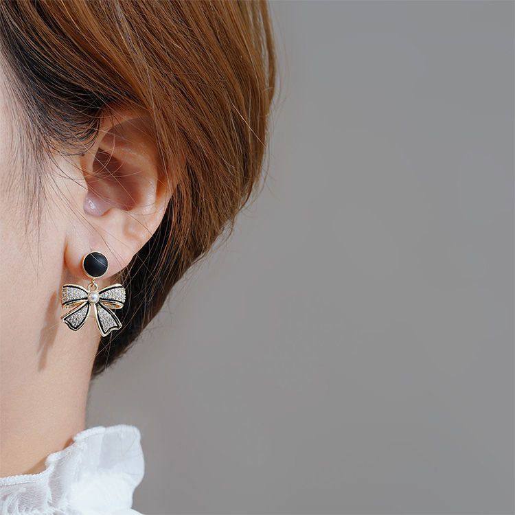 Korean Black Bow Earrings 🖤_img_5