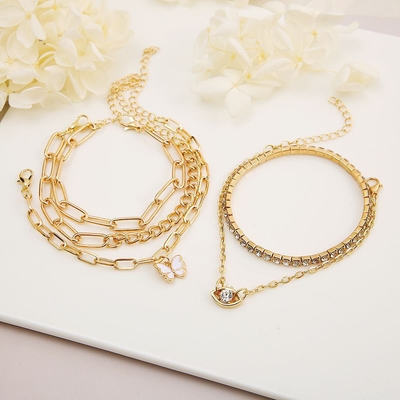 Golden stone Butterfly Bracelet Set (5Pcs)_img_2