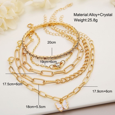 Golden stone Butterfly Bracelet Set (5Pcs)_img_3