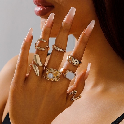 Elegant Pretty golden ringset (7Pcs/set)_img_1