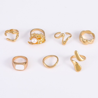 Elegant Pretty golden ringset (7Pcs/set)_img_4