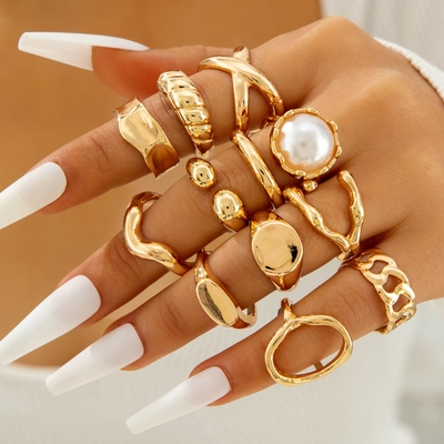 Gold Plated Beautiful  Combo Rings Set (12-Pcs)_img_0