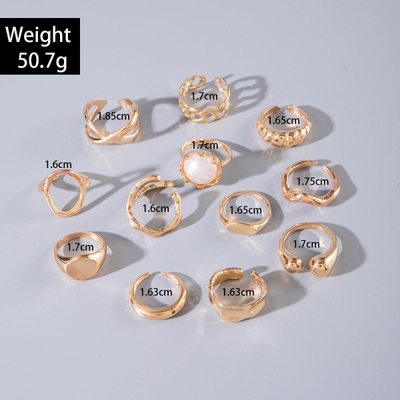 Gold Plated Beautiful  Combo Rings Set (12-Pcs)_img_5