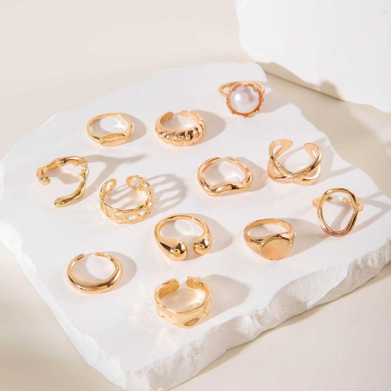 Gold Plated Beautiful  Combo Rings Set (12-Pcs)_img_1