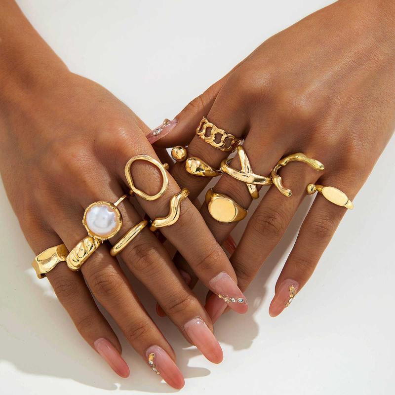 Gold Plated Beautiful  Combo Rings Set (12-Pcs)_img_2