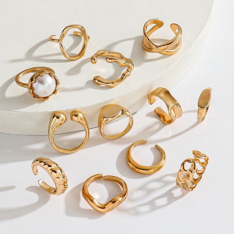 Gold Plated Beautiful  Combo Rings Set (12-Pcs)_img_4