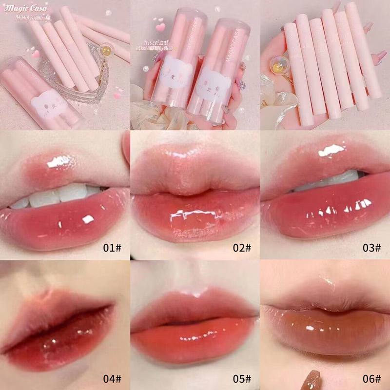 6pcs Magic casa bubble bear lip-gloss lipstick 💕_img_2