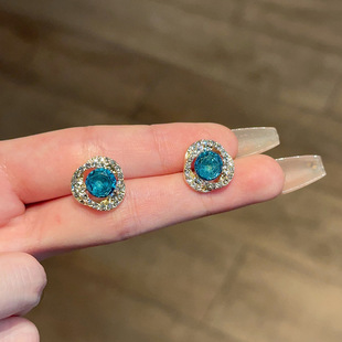 Blue zircon Stone Earrings_img_1