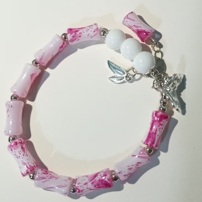 japanese style pink Bamboo Butterfly Bracelet_img_3