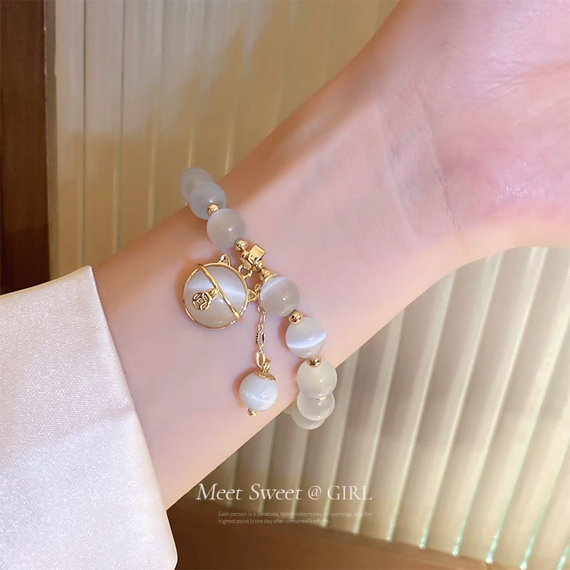 White Kitty stone bracelet_img_1