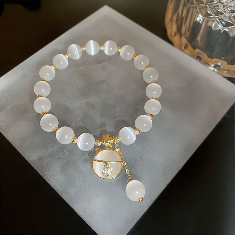 White Kitty stone bracelet_img_0