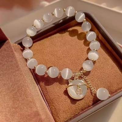 White Kitty stone bracelet_img_3