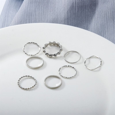 8pcs silver ring set(free size)_img_1