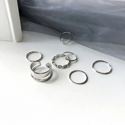 7pcs silver ring set 🤍_img_4