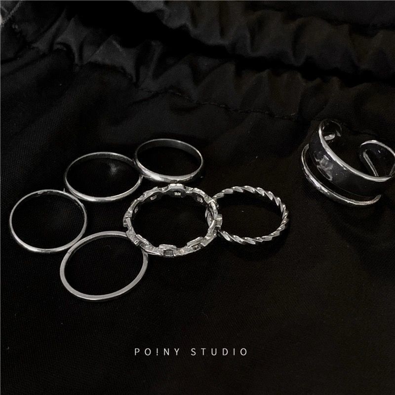 7pcs silver ring set 🤍_img_2