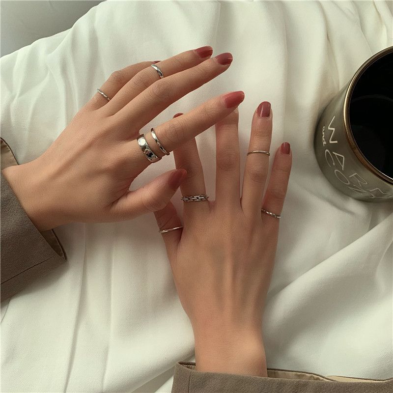 7pcs silver ring set 🤍_img_0
