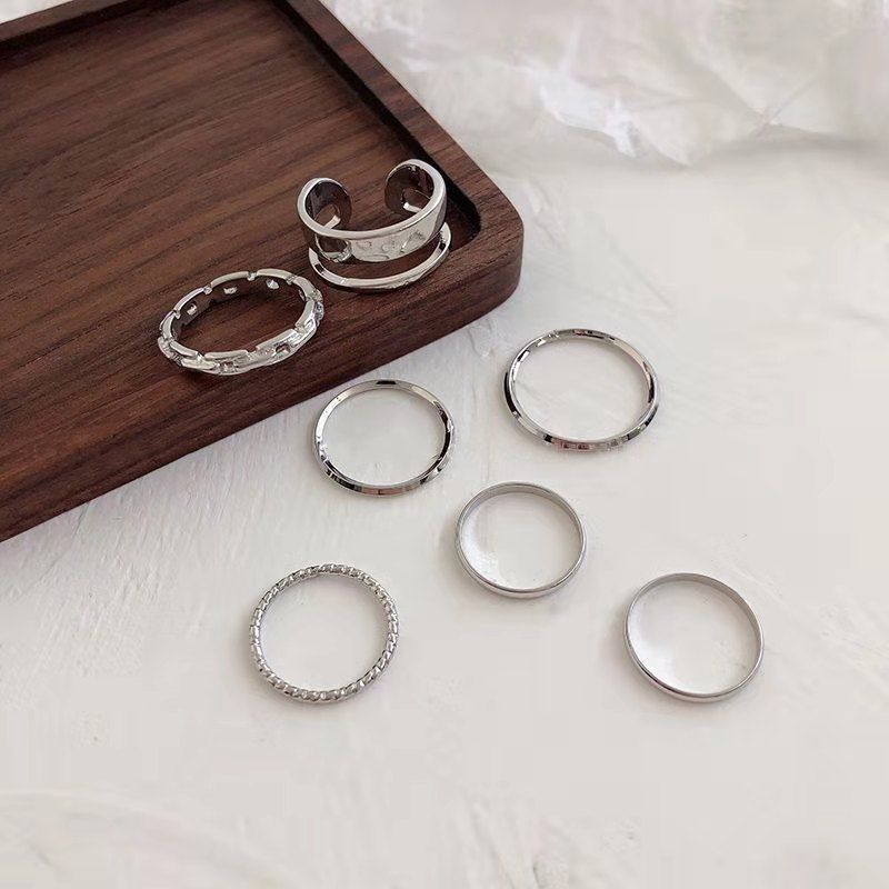 7pcs silver ring set 🤍_img_3