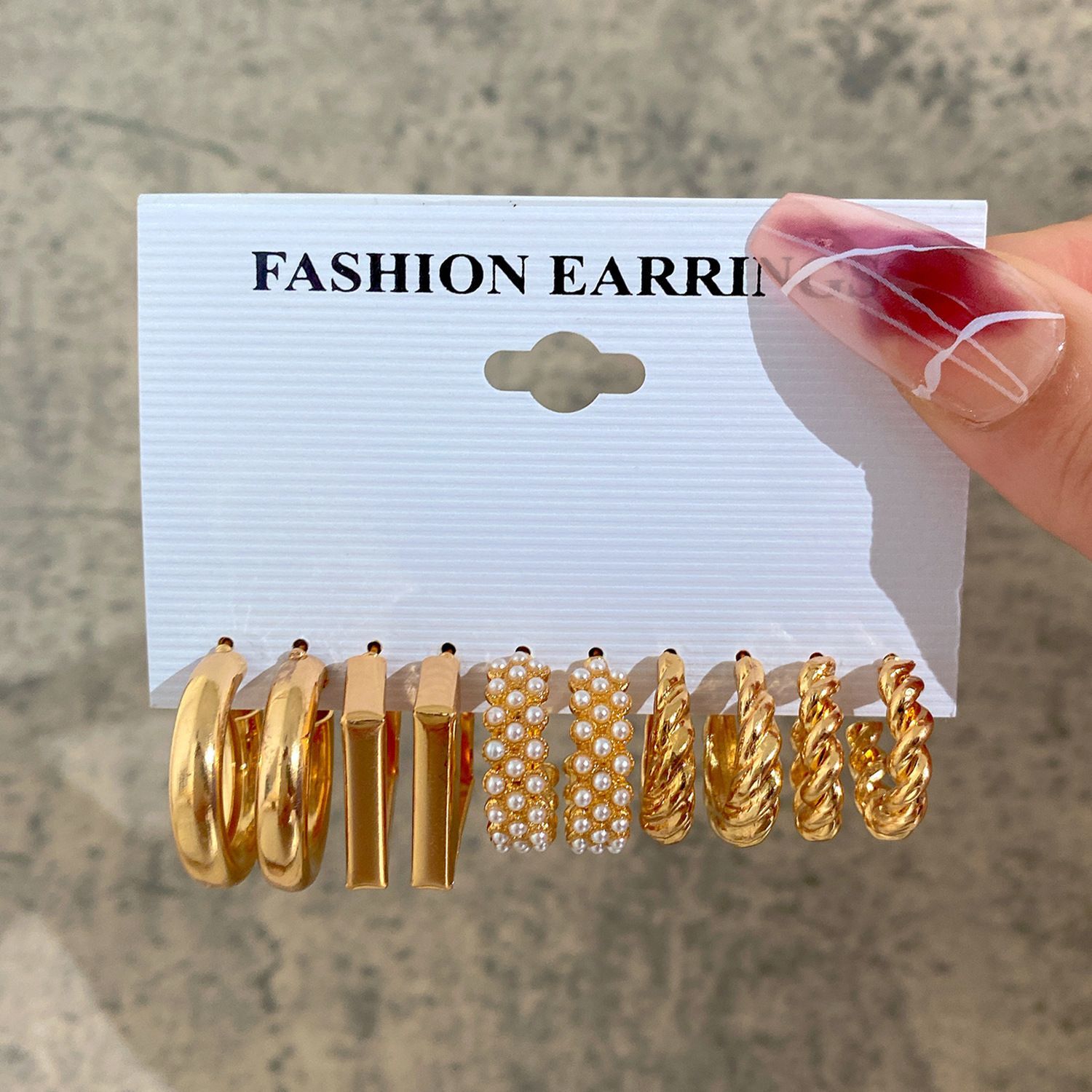 Trending 5pairs Golden earring set