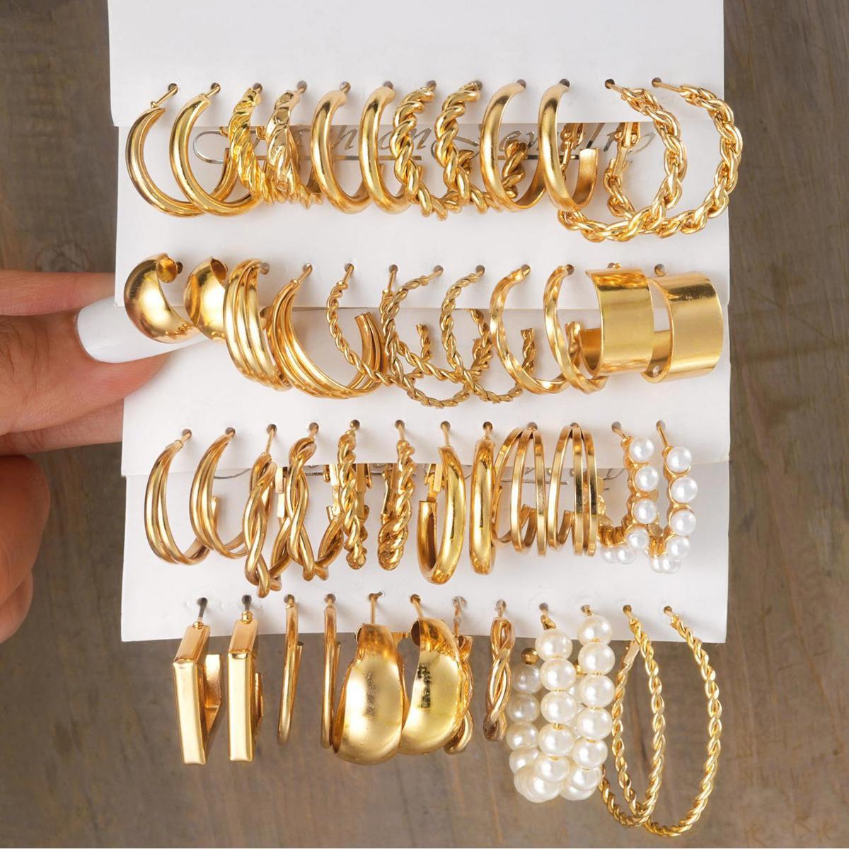 4layer golden earring set