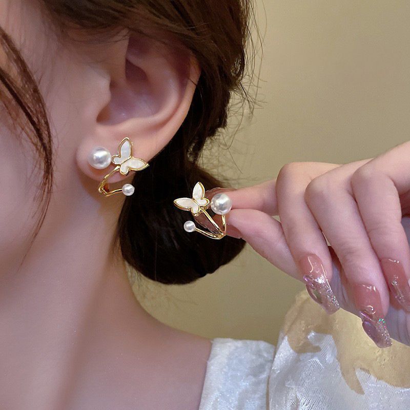 Pearl Butterfly Top Earrings