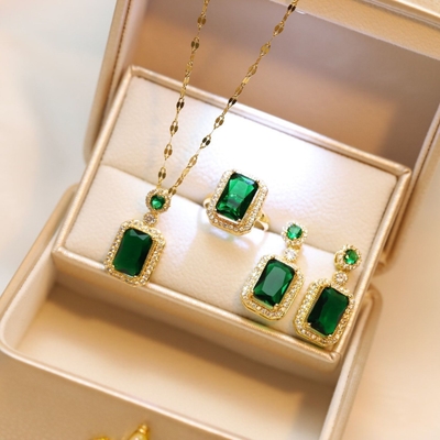 Stone Zirconia Jewellery Three Pieces Set✨_img_3