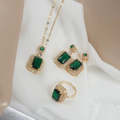Stone Zirconia Jewellery Three Pieces Set✨_img_0