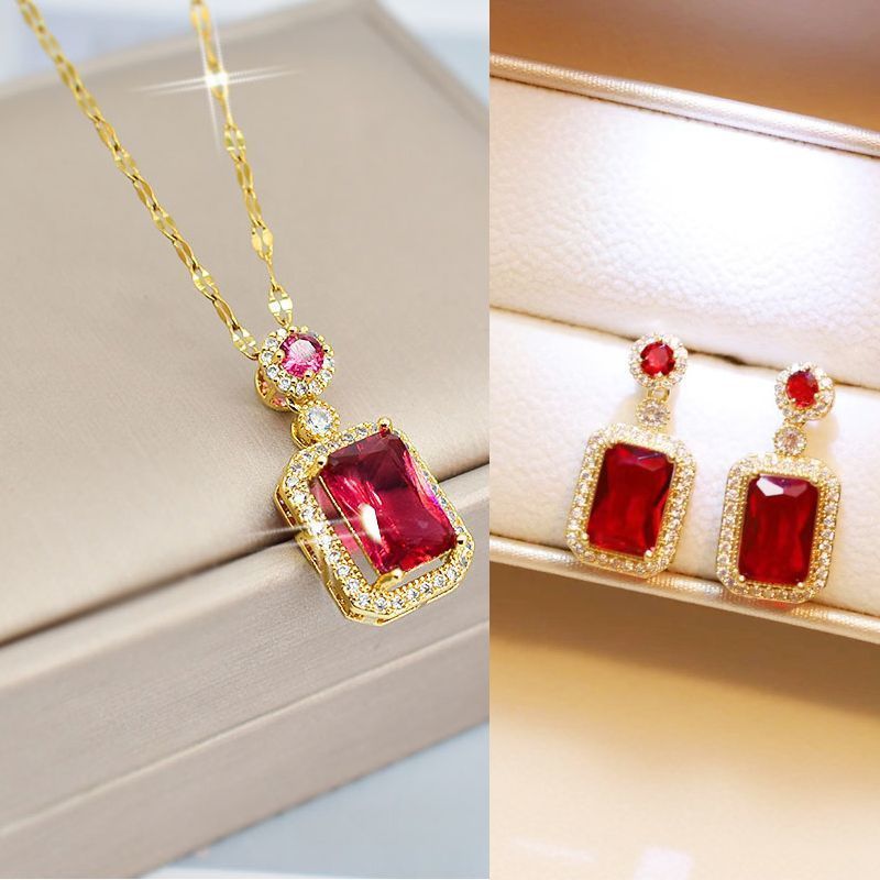 Stone Zirconia Jewellery Three Pieces Set✨_img_5