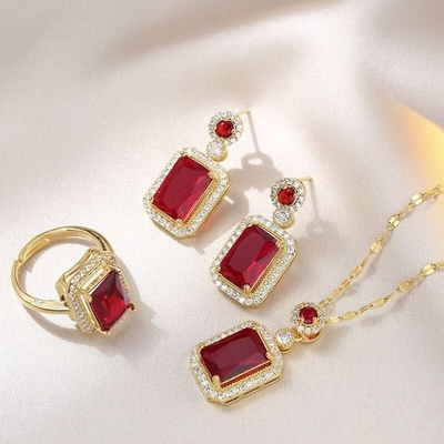Stone Zirconia Jewellery Three Pieces Set✨_img_1