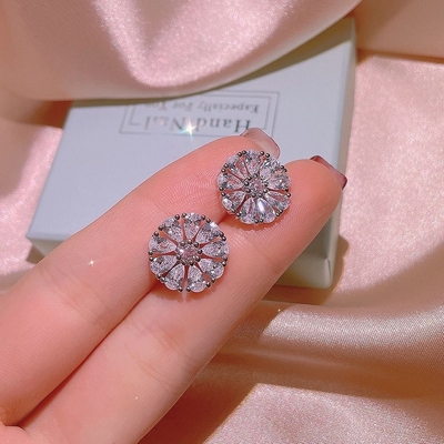 Pink Cubic Zirconia Snowflake Necklace/Earrings/Ring_img_4