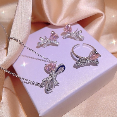 Bow Zirconia Jewellery Three Pieces Set 💕✨_img_1