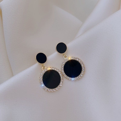 black round stone earrings_img_0