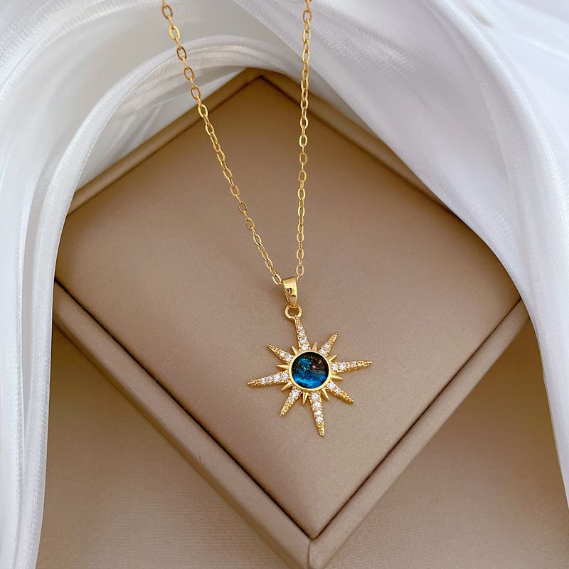 Zircon Moon Planet Pendant Necklace💖_img_4