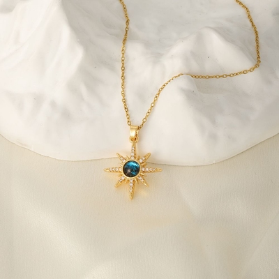 Zircon Moon Planet Pendant Necklace💖_img_3