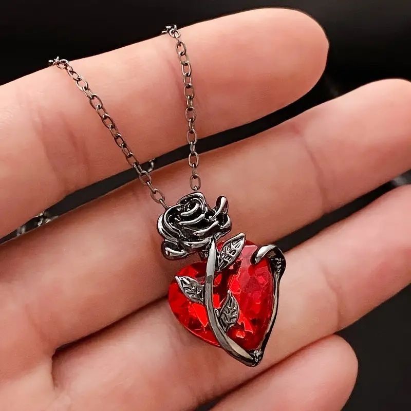 red heart rose pendant_img_1