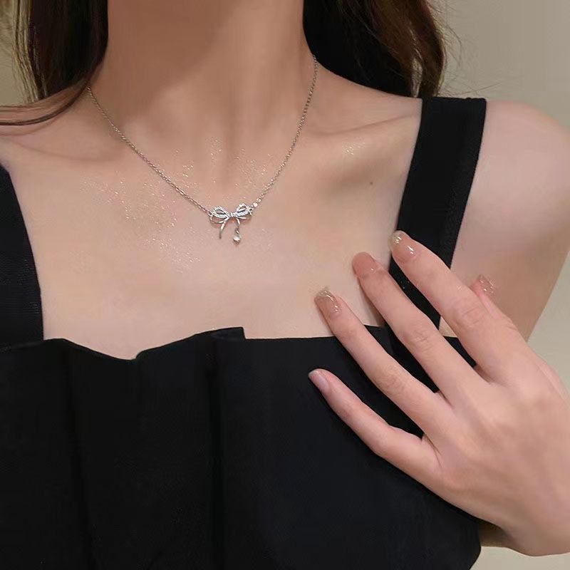 Elegant bow stone pendant 🎀_img_3