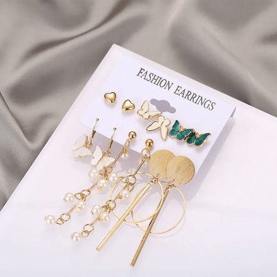 6pairs butterfly Hoop Style Earring Set_img_1