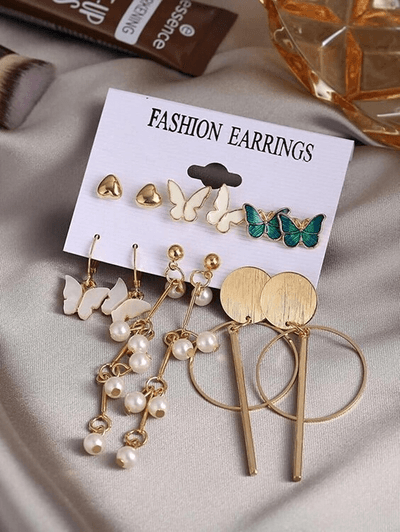 6pairs butterfly Hoop Style Earring Set_img_2