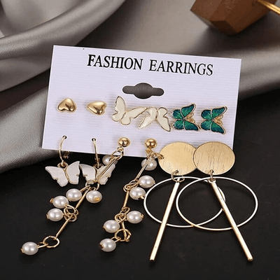 6pairs butterfly Hoop Style Earring Set_img_3