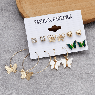 6pairs butterfly Style Earring Set_img_1