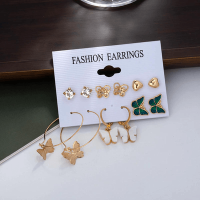 6pairs butterfly Style Earring Set_img_3