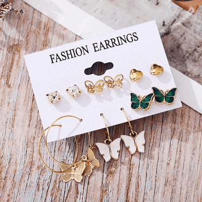 6pairs butterfly Style Earring Set_img_4