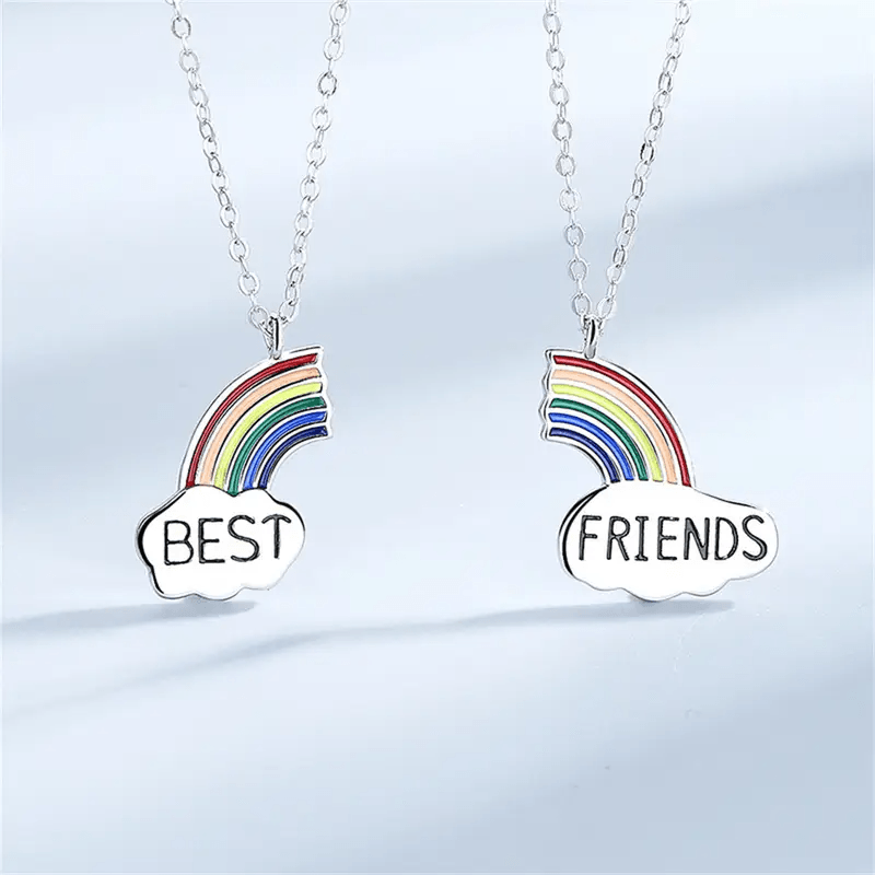 2 pcs/set Charm Best Friends Rainbow Pendant