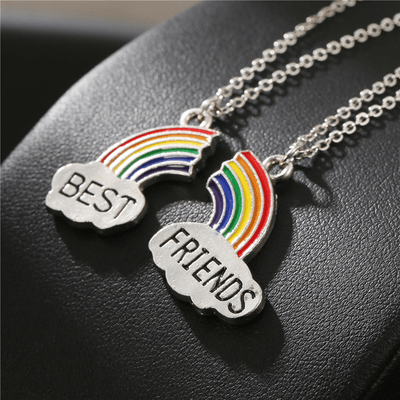 2 pcs/set Charm Best Friends Rainbow Pendant_img_1