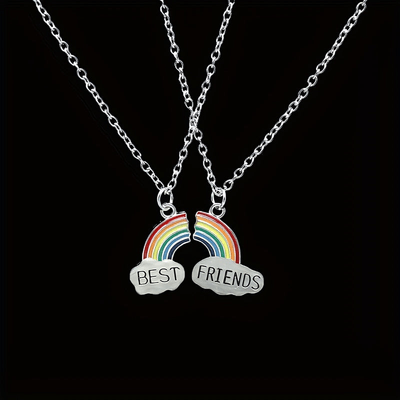 2 pcs/set Charm Best Friends Rainbow Pendant_img_3