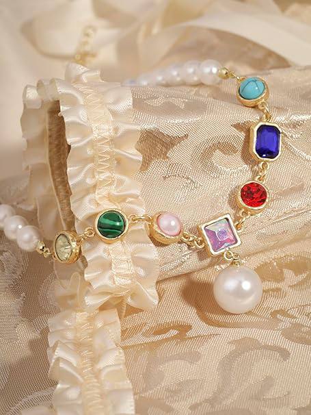Victorian Statement Chunky Cluster Pearl Choker Necklace_img_3