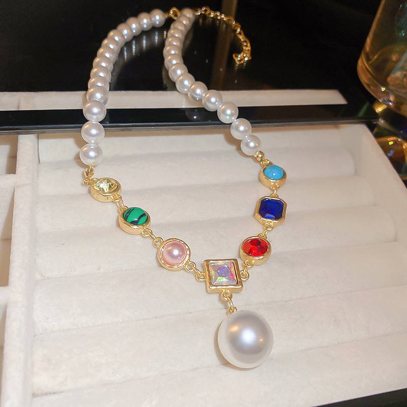 Victorian Statement Chunky Cluster Pearl Choker Necklace_img_4